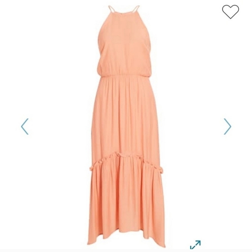 All In Favor Peach‎ Pink Midi Dress